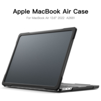Étui en fibre de carbone antichoc TPU+PC pour coque rigide pour Macbook Air 13.6 2022 M2 A2681