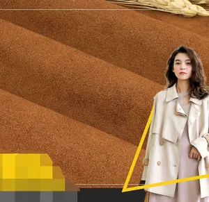 stretch knitted air layer suede fabric340gsm for wind coat