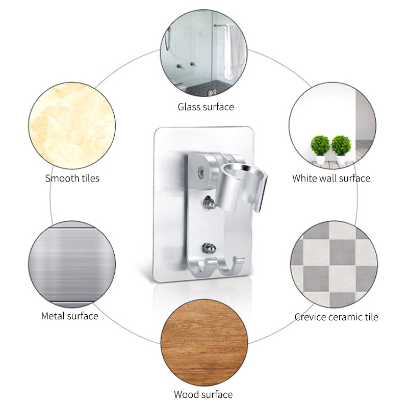 Shower holder aluminum self-adhesive