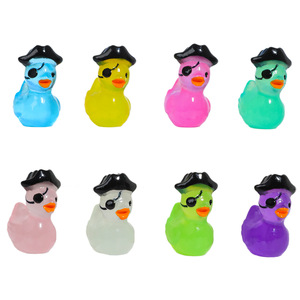 Lanshuo Pirate Glowing <b>Duck</b> Ornament Resin Cartoon Animal Garden Decor <b>Lighted</b> DIY Accessory - Product Image 5