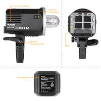 Kit d'éclairage flash de studio Godox AD600BM 600W - Pliable, portable, température de couleur réglable et télécommande pour utilisation en extérieur