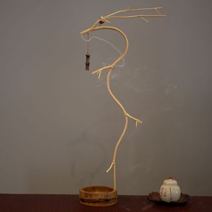 Porta incienso artesanal y ecológico de bambú con forma de dragón, soporte de incienso de bambú invertido, porta incienso en barra, cabeza de dragón - Product Image 3