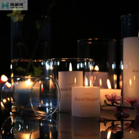 Bocaux à bougies en verre à cylindre résistant à la chaleur à haute teneur en borosilicate de qualité supérieure avec couvercles pour décorations d'église de mariage bougies parfumées
