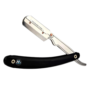 Professional Barber Straight Edge <b>Razor</b> Stainless Steel <b>Blade</b> Arm Premium Face Use Plastic Handle - Product Image 1