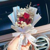 Mini bouquet personnalisé pour voiture, parfum pour sortie d'air conditionné, diffuseur de parfum, fleurs séchées, rafraîchisseur d'air pour voiture