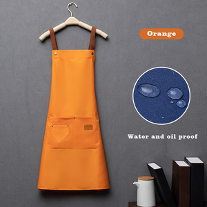 Custom Canvas Apron Kitchen Waterproof and Oil Proof Adjustable Waiter Custom Waterproof Tool Washable Carpenter Barista Apron