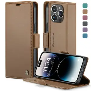 CaseMe RFID for iPhone 14 plus Phone Case With Luxury Premium Leather Touch Mobile Phone Covers for iPhone 14 plus Wallet Case