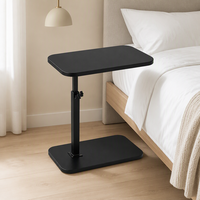 Table de lit réglable en hauteur, table d'appoint mobile pour canapé en forme de C avec roulettes pour la maison