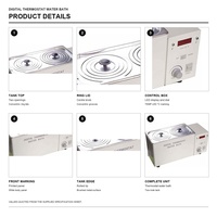 Bain-marie thermostatique numérique de précision RT-100C, 2 ouvertures, 30x16x12cm, 0.8kW, affichage LED pour usage en laboratoire