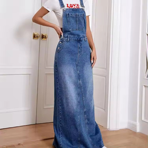 <span class=keywords><strong>Abito</strong></span> all'ingrosso da donna in Denim tracolla in Denim oversize <span class=keywords><strong>lungo</strong></span> Denim da donna Maxi <span class=keywords><strong>abito</strong></span> in Denim - Product Image 5