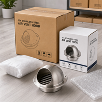 Diffuseur d'air mural étanche en acier inoxydable 304 de 100 mm (4 pouces) au design moderne avec logo personnalisé pour salle de bain et balcon