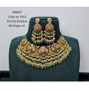 Conjunto de Collar Pachi Chapado en Oro 08687 con Pendientes a Juego para Mujer, Joyería Nupcial Festiva para Bodas - Product Image 3