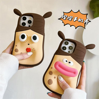Offre Spéciale créatif 3D dessin animé mignon animaux élastique lèvre saucisse Girly étui en silicone souple Fundas pour iPhone 15 Pro Max 14 13 12 11