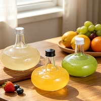 Bouteille en verre vide de forme unique pour vin et spiritueux, bouteille en verre transparente pour jus de fruits et boissons avec bouchon – Vente en gros
