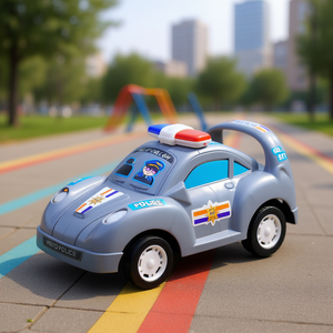 Voiture de patrouille de police à friction pour enfants, véhicule de jeu en plastique, emballage en filet - Product Image 2