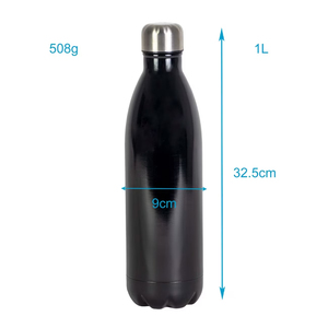 Black Stainless Steel Vacuum Tumbler Insulated Water Bottle Portable Straight <b>Cup</b> for Travel Gym Outdoor - Product Image 2