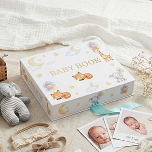 Scatola Regalo di Lusso Personalizzata con Logo per Libro dei <span class=keywords><strong>Ricordi</strong></span> del <span class=keywords><strong>Neonato</strong></span>, con Chiusura a Nastro, per Conservare i <span class=keywords><strong>Ricordi</strong></span> e come Portaoggetti Professionale - Product Image 1