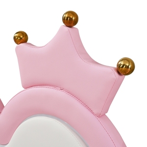 Modern Twin Extending Daybed with LED Lights, Modern Upholstered Princess Daybed With Crown Headboard Pink for Hotel Use - Product Image 3