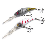 Leurre flottant Minnow à longue queue, leurre dur vibrant de 10 cm avec hameçons pour la pêche en eau douce et en mer, pour achigan et poisson-serpent