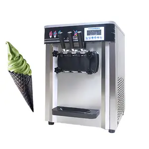 Dondurma makinesi ticari otomatik koni Sundae dikey üç kafa yumuşak dondurma makinesi satılık