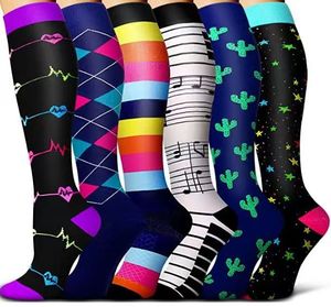 Haute qualité coloré 20-30mmhg Sport genou haute course cyclisme personnalisé infirmière chaussettes de <span class=keywords><strong>Compression</strong></span> pour femmes et hommes - Product Image 1