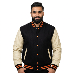 Blouson universitaire unisexe personnalisé 2025 – Style décontracté, coupe ajustée, col montant, logo frontal, qualité supérieure, OEM - Product Image 1