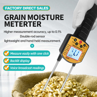 Prix Fabricant 14 Variétés Moniteur Intelligent de Thermomètre et d'Humidité pour Maïs, Riz, Blé, Humidimètre de Type à Broche avec Diffusion Vocale