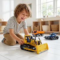 Kit de briques éducatives STEM 3 en 1 : Robot programmeur, excavateur de tranchées et dinosaure transformable en char – Cadeau DIY pour garçons, filles et enfants