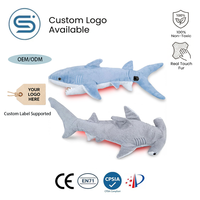 Coussin chauffant électrique super doux en peluche en forme de requin, jouet animal personnalisé, pour le bureau et la maison, anti-stress, chauffe-mains