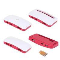 Boîtier en acrylique pour Raspberry Pi Zero/Zero W/Zero 2W Accessoire électronique compatible rouge et blanc