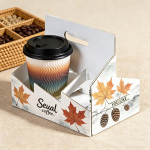 ที่ใส่แก้วกระดาษแบบสองชั้นสำหรับใส่เครื่องดื่มนม ชา กาแฟ แบบใช้แล้วทิ้ง ย่อยสลายได้ รีไซเคิลได้ ดีไซน์เฉพาะตัว เป็นมิตรต่อสิ่งแวดล้อม เหมาะสำหรับซื้อกลับบ้าน - Product Image 3