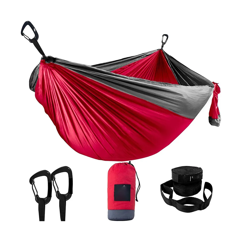 Vente chaude en plein air Portable Parachute Nylon Camping Hammok/hamock/hamak/hamac avec sangle d'arbre