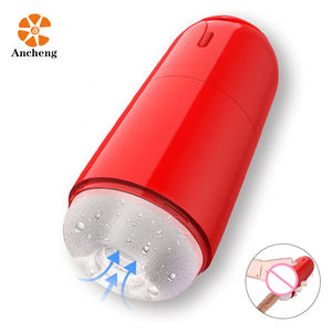 原装2合1智能伸缩深喉吮吸男性手淫器，配有高级TPE口袋阴部手淫性玩具 - Product Image 1