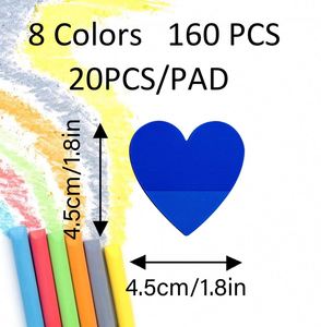 Mini Heart-Shaped Transparent PET <b>Waterproof</b> Sticky Notes 20 <b>Sheets</b>/Pad Self-Adhesive with Custom Modifiable Features - Product Image 2