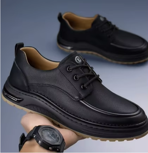 Chaussures bateau pour hommes en similicuir noir, à bout rond et à lacets, style décontracté chic pour le bureau et le quotidien, vente en gros, chaussures classiques - Product Image 5