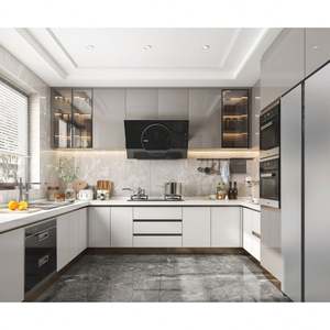 ออกแบบตู้ครัวไม้จริง ดีไซน์หรูหราทันสมัย ผิวด้านเคลือบแลคเกอร์  บริการปรับแต่งครบวงจร - Product Image 2