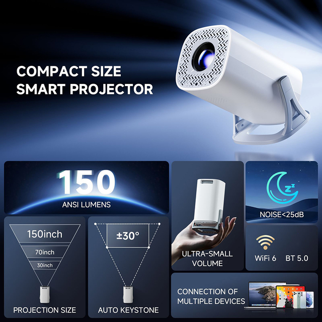 S40 Pro Android Smart Mini LCD LED Projector Portable 4K Home Theater Mobile Phone Game TV Video Projector