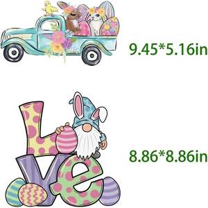 Vinilo Personalizado de Conejos para Transferencia Térmica, Adhesivos de Flores, Huevos de Pascua, Conejitos, Calcomanías de Dibujos Animados, Parches para Jeans, Camisetas, Chaquetas, Mochilas - Product Image 6