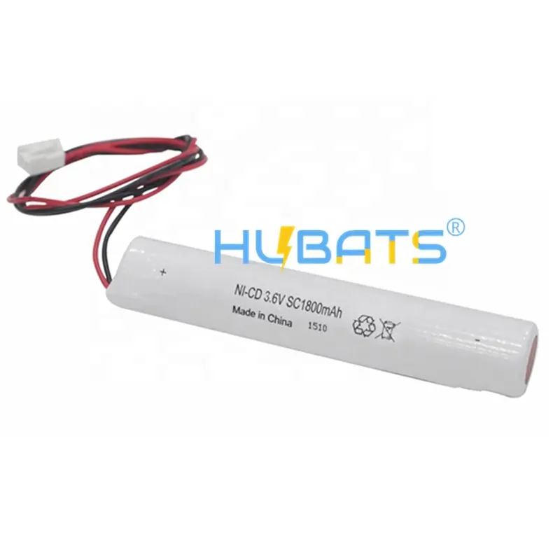 NiCd Baterai Isi Ulang Ni-cd SC 1800MAh 3.6V, untuk Sistem Penerangan Darurat Ukuran Sub C 1800Mah 3.6V untuk Lampu LED