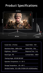 Monitor para Juegos HDR de 27 Pulgadas 4K 75Hz/240Hz Personalizado de Fábrica con 99% de Color SRGB para Uso en Escritorio, Monitor LCD para PC Personalizado de Fábrica - Product Image 6