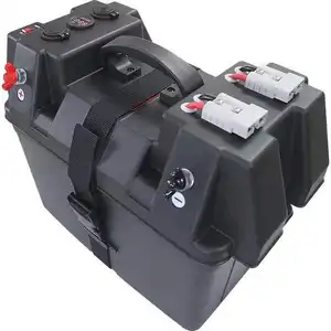 12 V Marine Boat Camping Battery Box with 16 A circuit breaker and on/off switch Empty Battery Box For Battery Pack