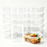 Bol jetable transparent personnalisé en PP avec couvercle pour salade de fruits de qualité alimentaire, à emporter, design rond ou rectangulaire, logo personnalisé