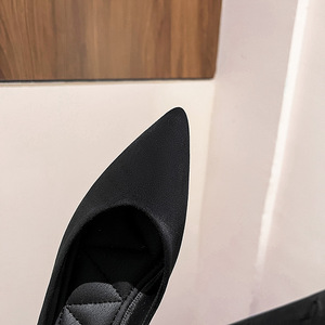 Escarpins plats respirants à talon bas de 3 cm pour femmes, à bout pointu, pour le bureau, l'été, l'automne, décontractés, à enfiler - Product Image 3