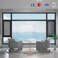 Villa Aluminio Doble acristalamiento Diseño de ventanas oscilantes Marco de aluminio insonorizado Ventana abatible de vidrio templado