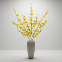 Bunga Forsythia Dinding Modern Buatan Tangan Berkualitas Tinggi Warna Kuning Sutra untuk Acara Thanksgiving, Wisuda, Natal, Halloween
