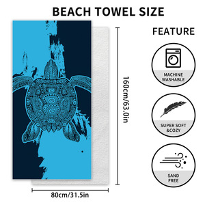 B92 Cổ New Arrival Cho Hot-Bán Hai Mặt Sợi Nhỏ Nhanh Chóng Khô In Động Vật Bãi Biển Khăn Hỗ Trợ Tùy Biến Lướt Sóng - Product Image 4