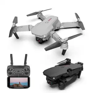 2023 E88 Pro Drone 4K Kamera Ganda Vr Mode 3d 15 Menit Baterai Terbang Jarak Jauh Fpv Rc Dapat Dilipat Mini Drone