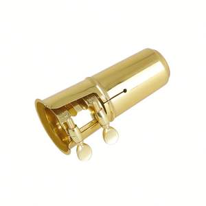 Ensemble de ligature et de capuchon de bec de saxophone professionnel Sendi, mécanisme de pression à double vis, <span class=keywords><strong>violon</strong></span>, design en laiton gravé et revêtu mat - Product Image 4