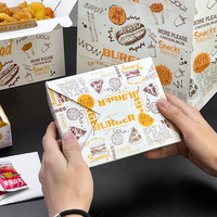 Boîte d'emballage en papier de qualité supérieure pour frites, poulet frit, hot-dogs, hamburgers, avec logo personnalisé, écologique, pour la restauration rapide à emporter