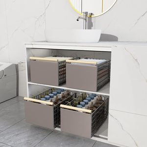 家庭用キャビネット収納ラックキッチン引き出しキャビネットオーガナイザー延長可能スライド式パントリー棚 - Product Image 6